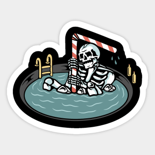 Pool Skull, Water Skull, Pool Skeleton Sticker